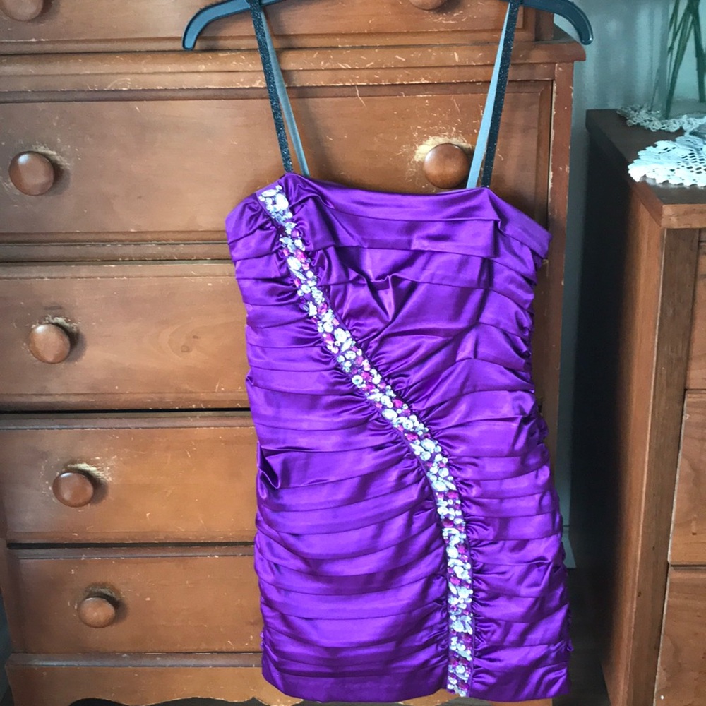 Purple tight dress